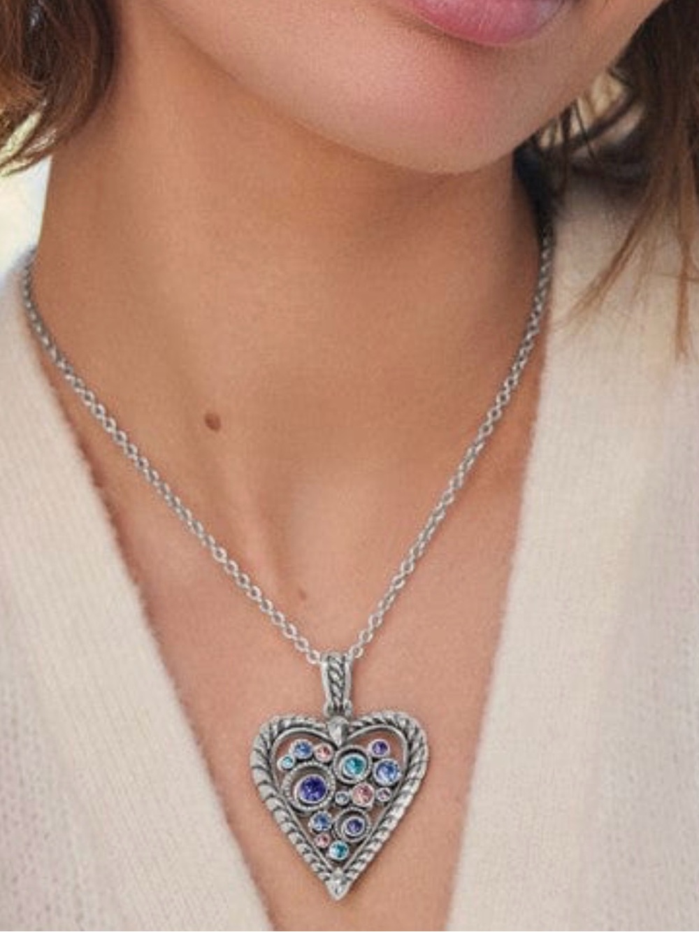 Brighton Halo Heart Necklace NWT